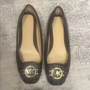 Michael Kors Black and Gold Loafers